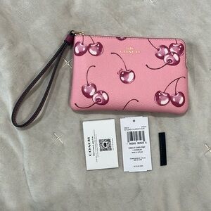 Coach Cherry Print Wristlet